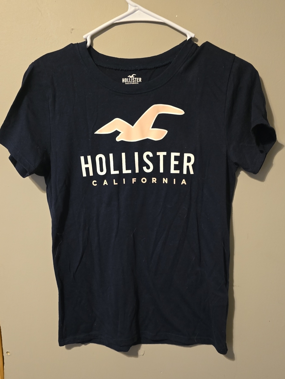Hollister Navy T‑Shirt with White Logo